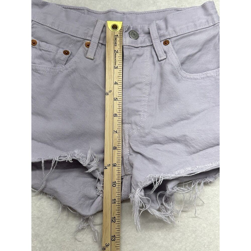 Levis Womens 501 Original High Rise Jean Shorts Size 24 Washed Gray Lilac - Picture 3 of 10